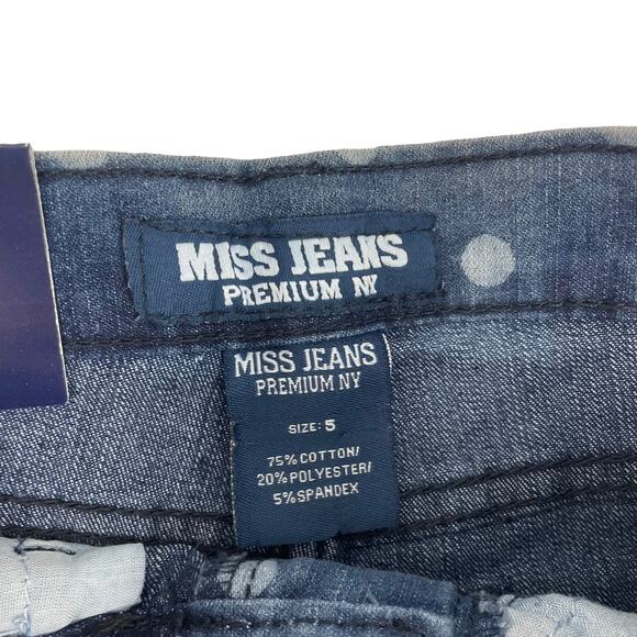 NWT Miss Jeans Distressed Polka Dot Denim Jean Girls 5 - Picture 4 of 6